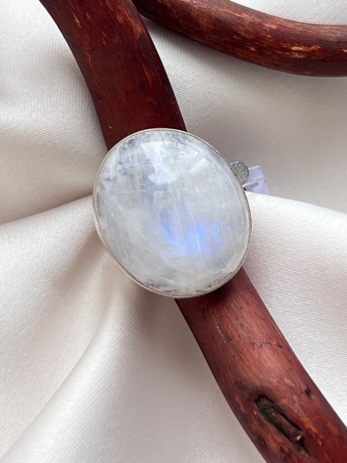 Кольцо из серебра с лунным камнем, 16,5 размер KL-0909, фото 1