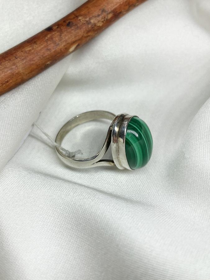 Кольцо из серебра с малахитом,18,5 размер  U-754, фото 4