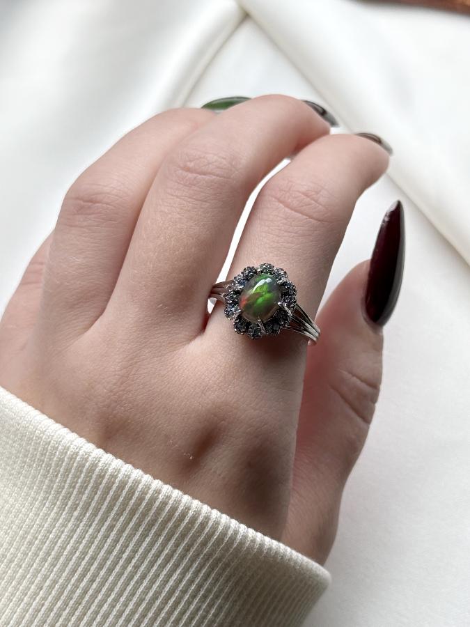 купить Кольцо из серебра с благородным опалом,18 размер  , фото 5