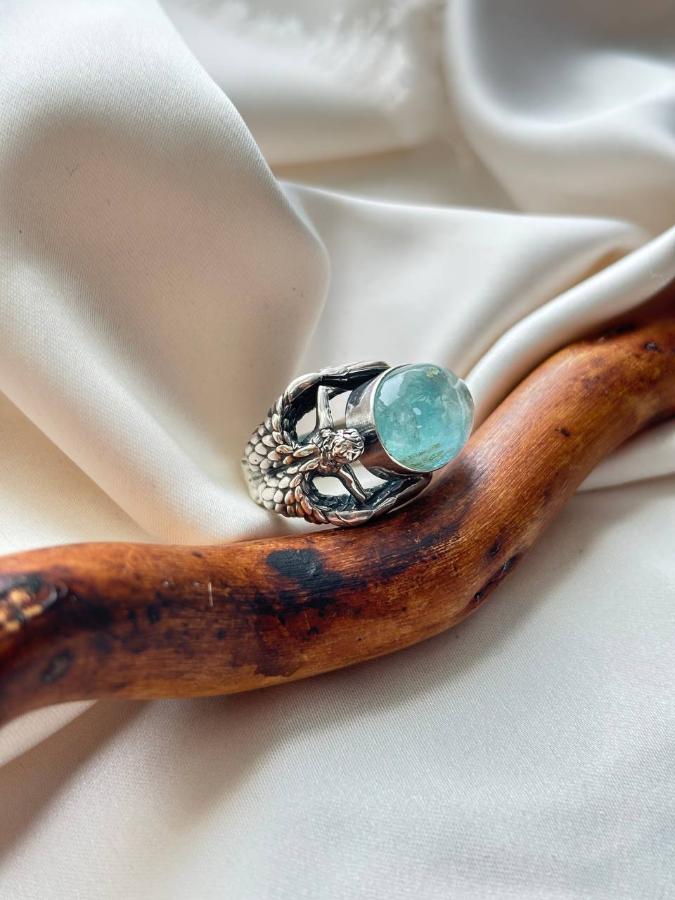 купить Кольцо из серебра с аквамарином  , фото 1