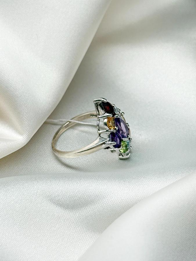 купить Кольцо из серебра с самоцветами,18,5 размер  , фото 3