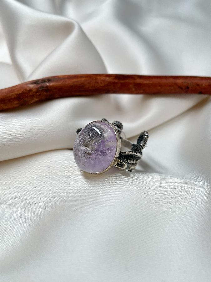 купить Кольцо из серебра с аметистом, 18,5 размер  , фото 2