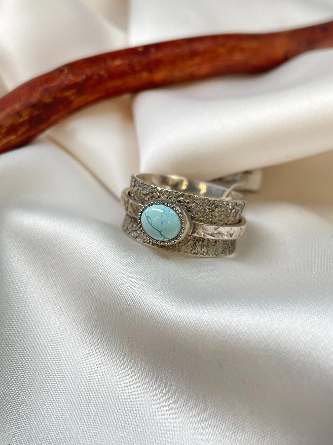 купить Кольцо из серебра с бирюзой,18 размер  , фото 4