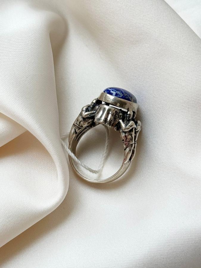купить Кольцо из серебра с лазуритом,17,5 размер  , фото 3