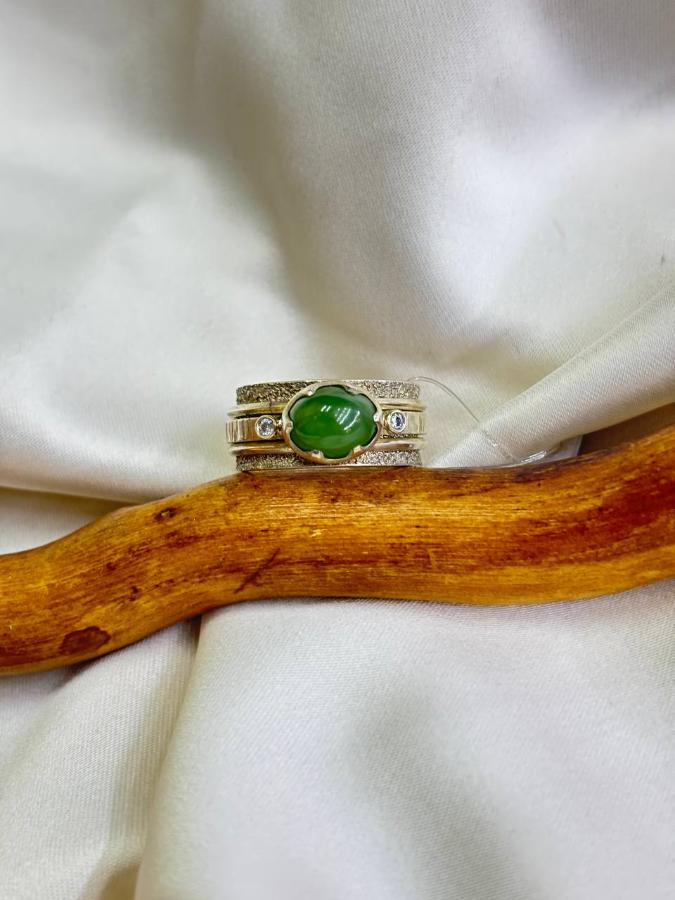 купить Кольцо из серебра с нефритом , фото 2