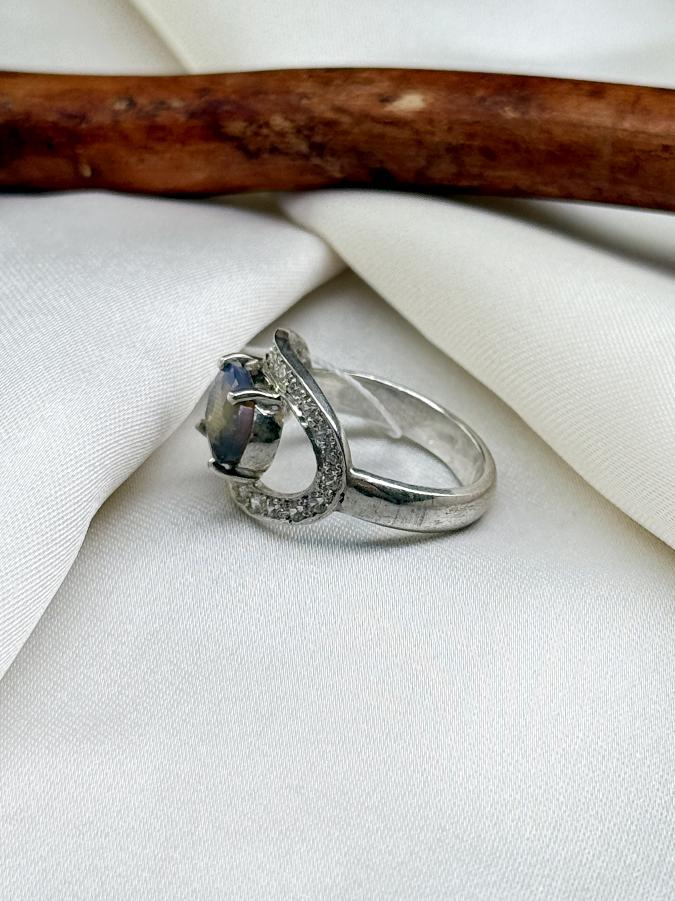 Кольцо из серебра с благородным опалом,16,5 размер   U-3686, фото 2