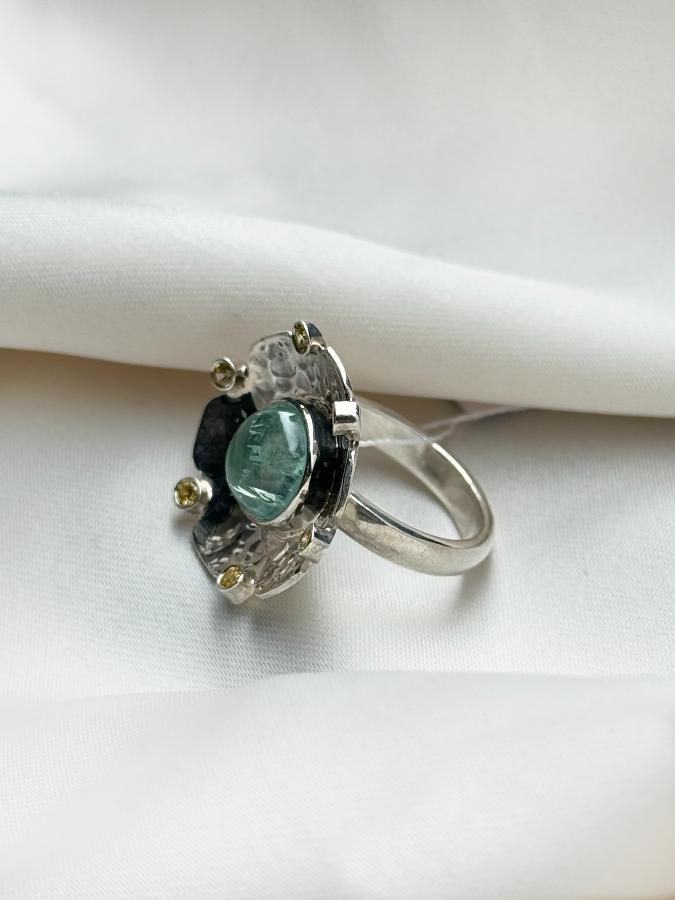 купить Кольцо из серебра с аквамарином,16 размер  , фото 2