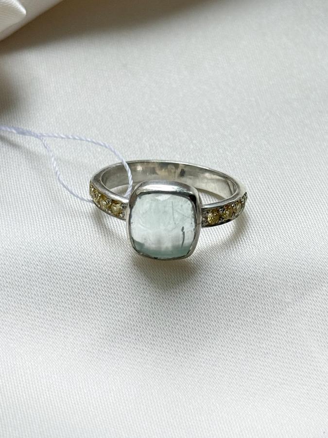 купить Кольцо из серебра с аквамарином,15,5 размер  , фото 1