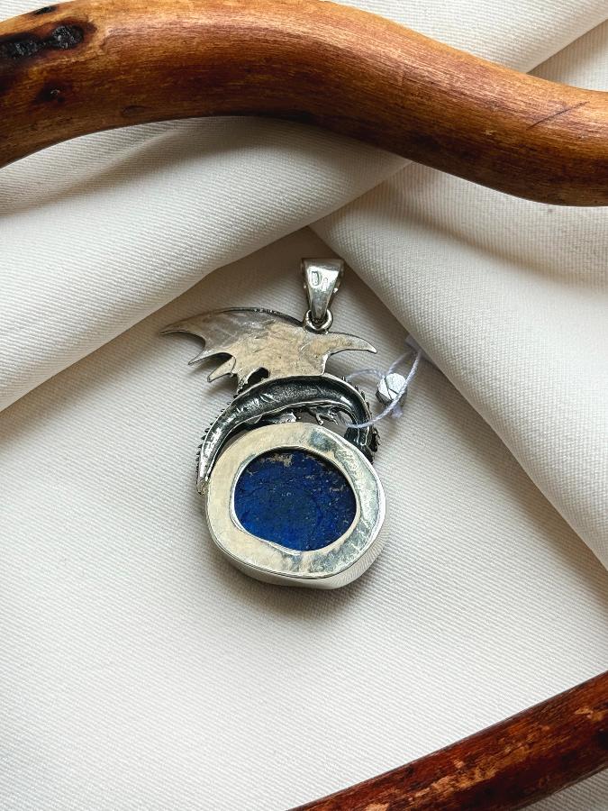 купить Кулон из серебра с азуритом в форме дракона , фото 5