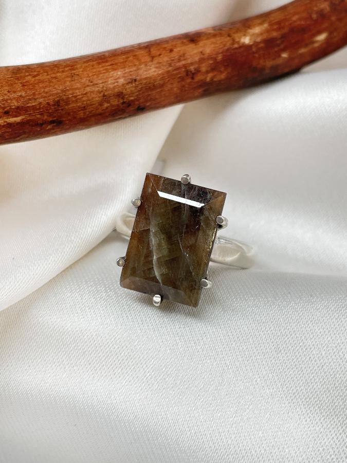 купить Кольцо из серебра с корунд-сапфиром,16,5 размер , фото 1