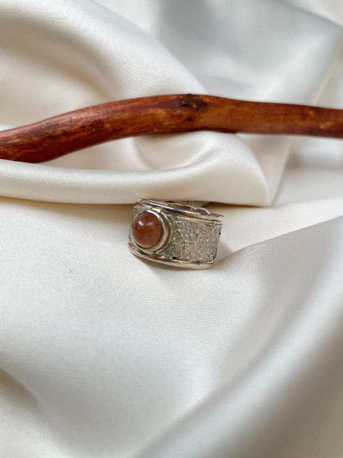 купить Кольцо из серебра с солнечником,17,5 размер , фото 2