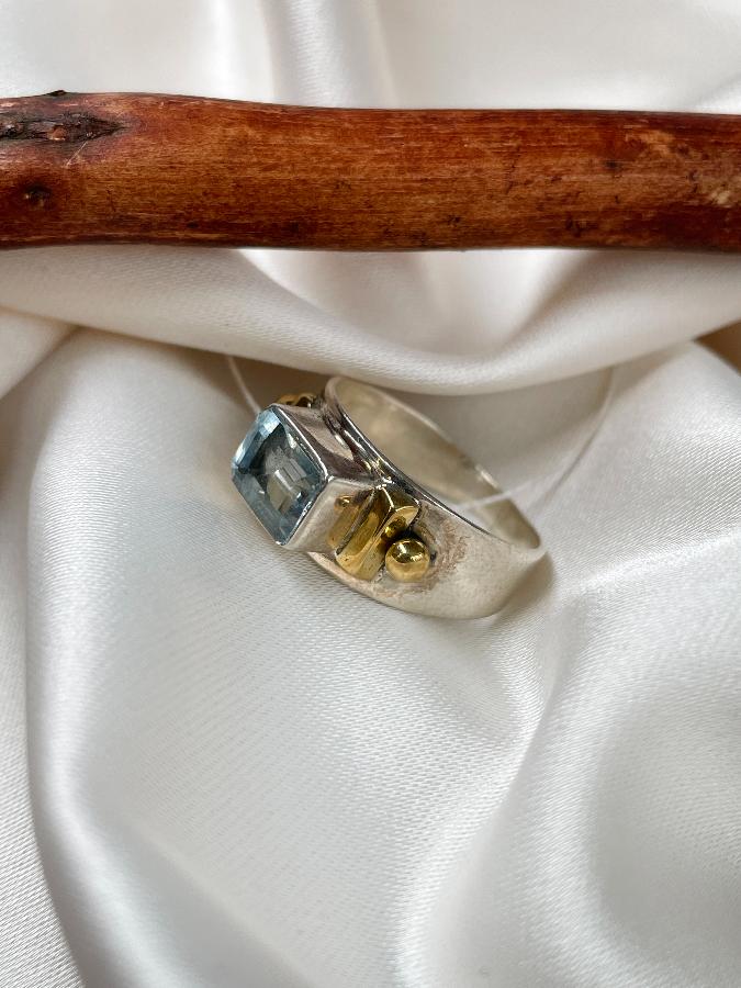 купить Кольцо из серебра с топазом,17 размер  , фото 3