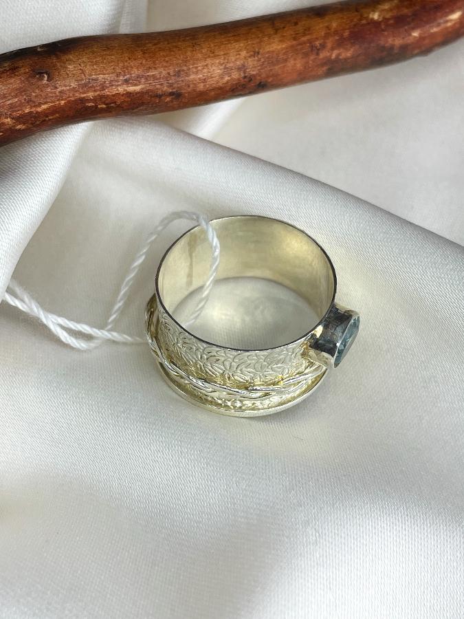 купить Кольцо из серебра с топазом,19,5 размер , фото 4