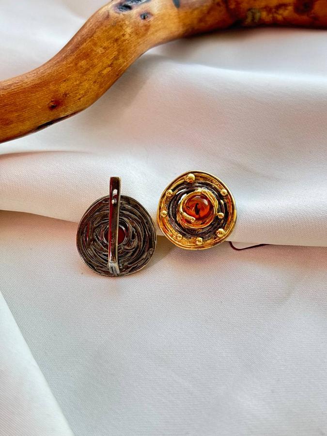 купить Серьги из серебра с янтарем , фото 3