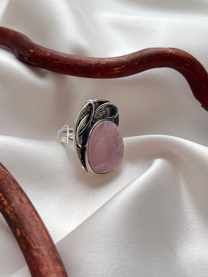 Кольцо из серебра с розовым кварцем, 16,25 размер U-1370, фото 2