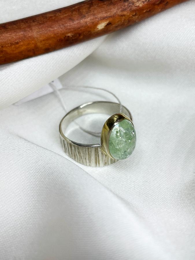 Кольцо из серебра с аквамарином,17 размер U-3177, фото 5