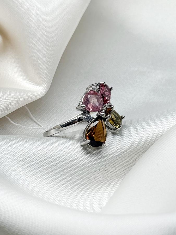 купить Кольцо из серебра с турмалином,18 размер , фото 3