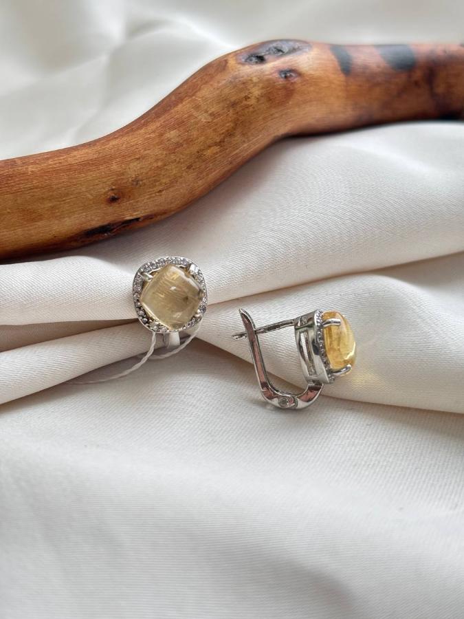 купить Серьги из серебра с цитрином  , фото 1