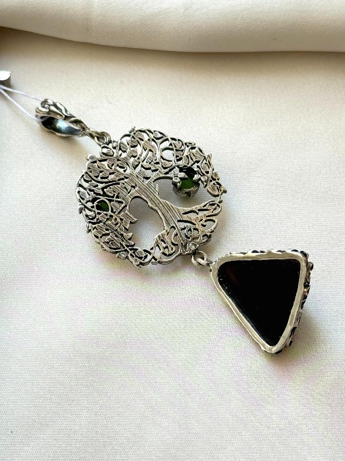 купить Кулон из серебра с турмалином и нефритом , фото 5