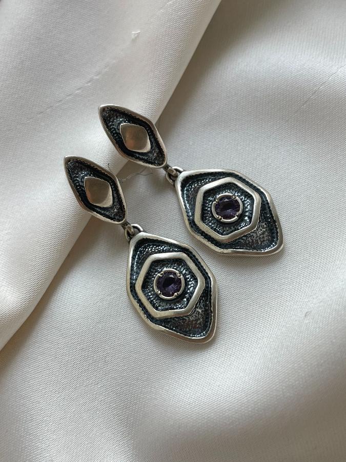 купить Серьги из серебра с аметистом  , фото 1