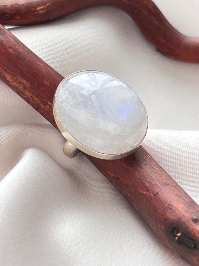 Кольцо из серебра с лунным камнем, 16,5 размер KL-0909, фото 3