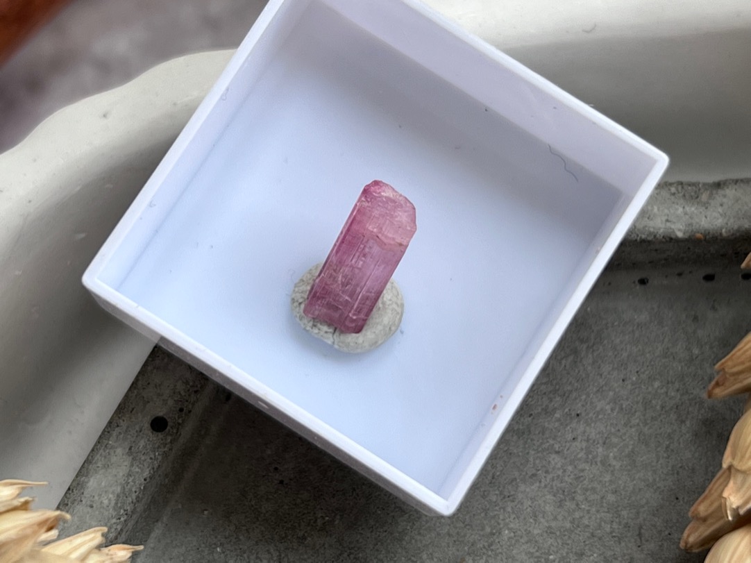 Образец розового турмалина (рубеллит) в пластиковом боксе OBM-0784, фото 3