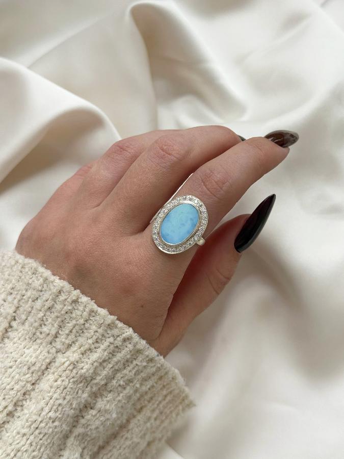 купить Кольцо из серебра с бирюзой,16,5 размер  , фото 4