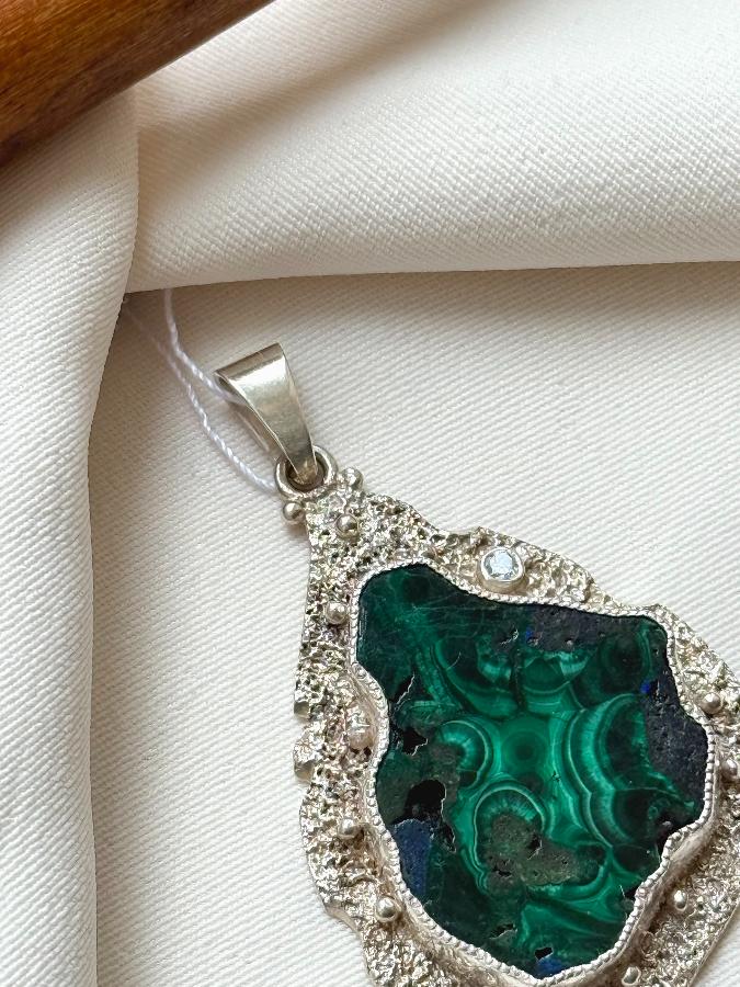 купить Кулон из серебра с малахитом  , фото 3