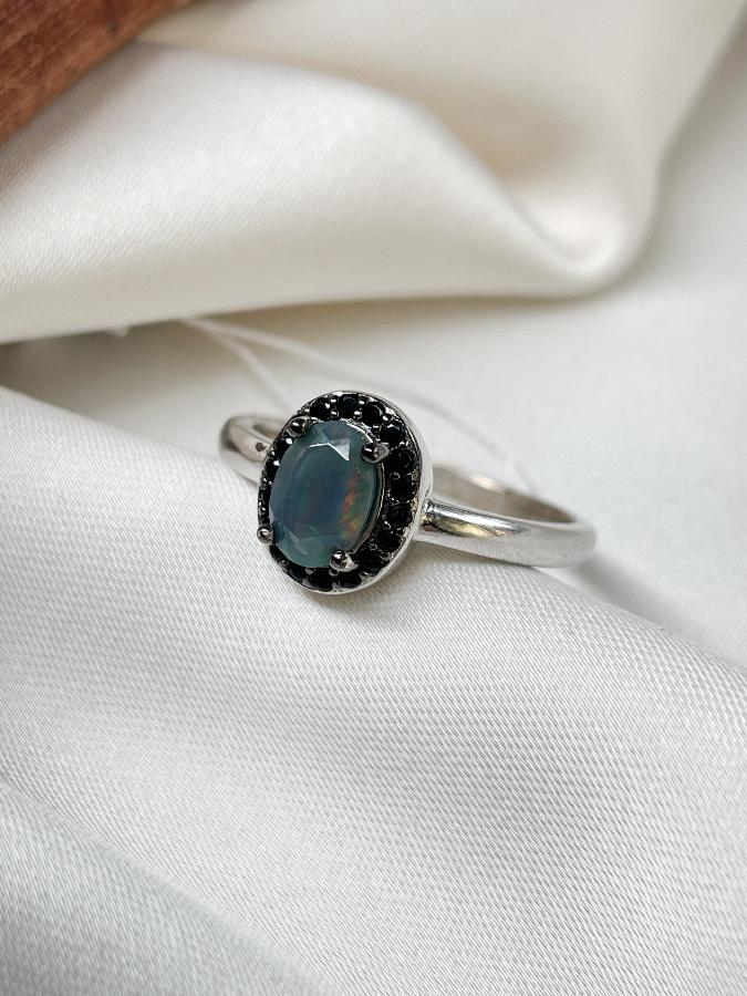 купить Кольцо из серебра с благородным опалом,17,5 размер , фото 1