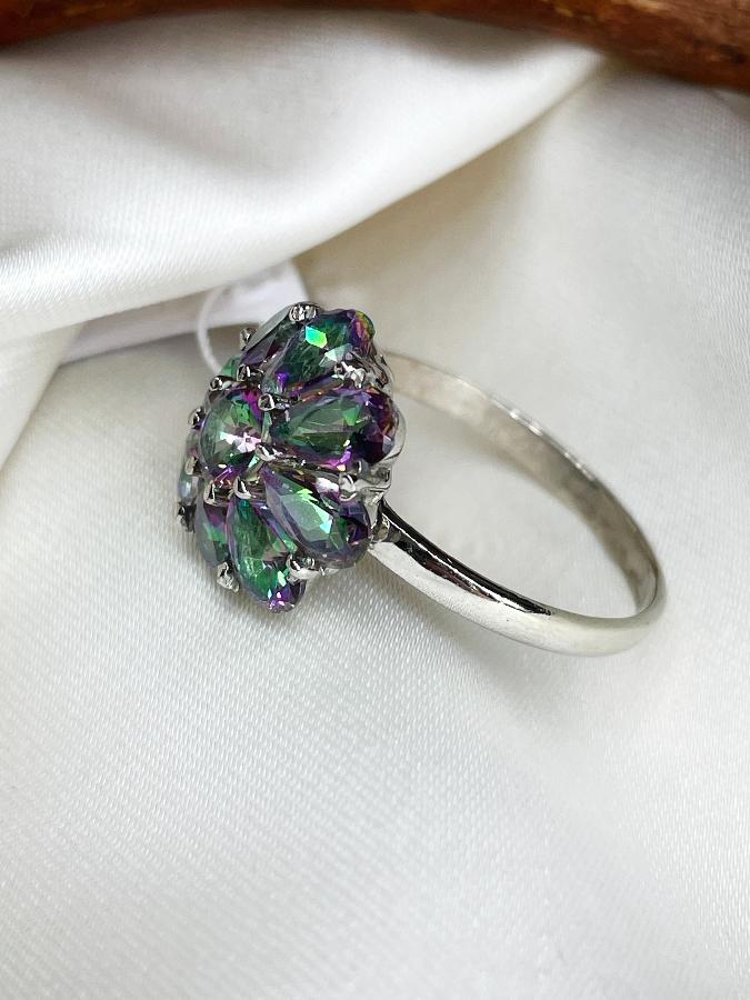 купить Кольцо из серебра с мистик топазом,20 размер , фото 2