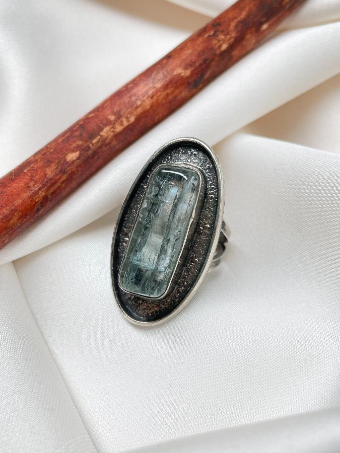 купить Кольцо с аквамарином,17,5 размер  , фото 2