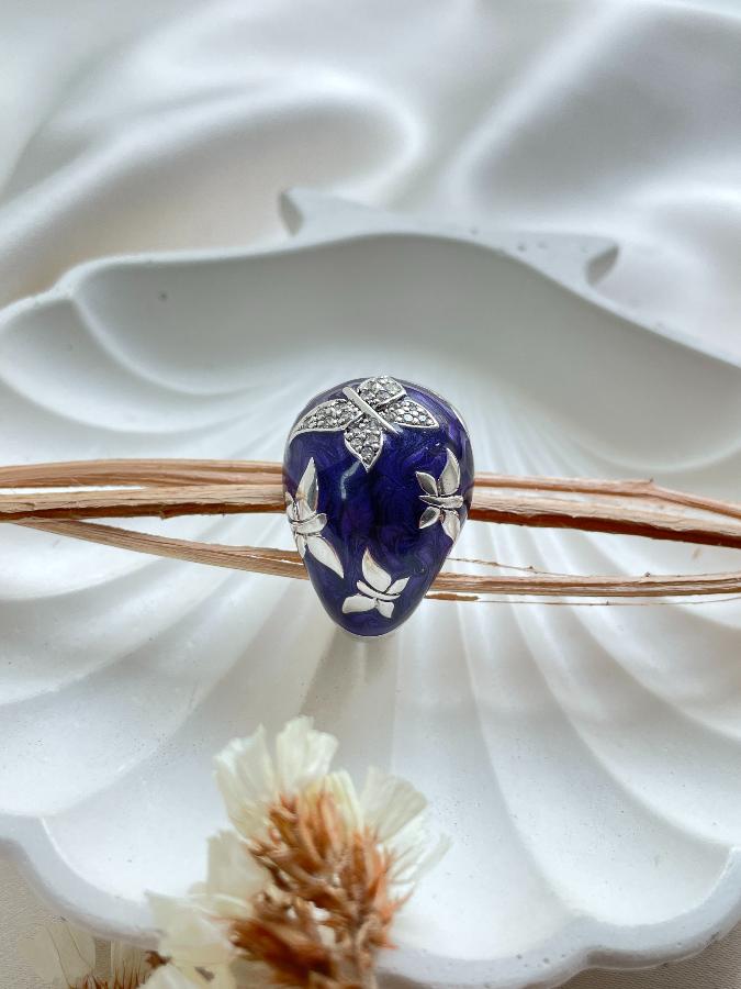 купить Кольцо из серебра с фианитом, 17,5 размер , фото 1