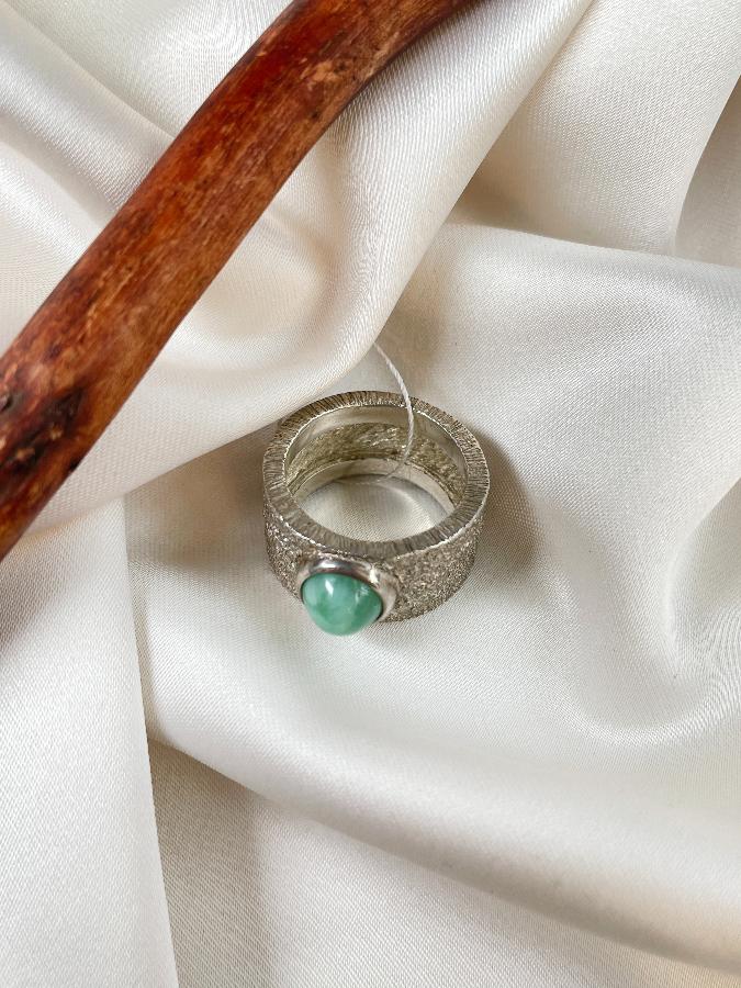 купить Кольцо из серебра с хризопразом,17 размер  , фото 5