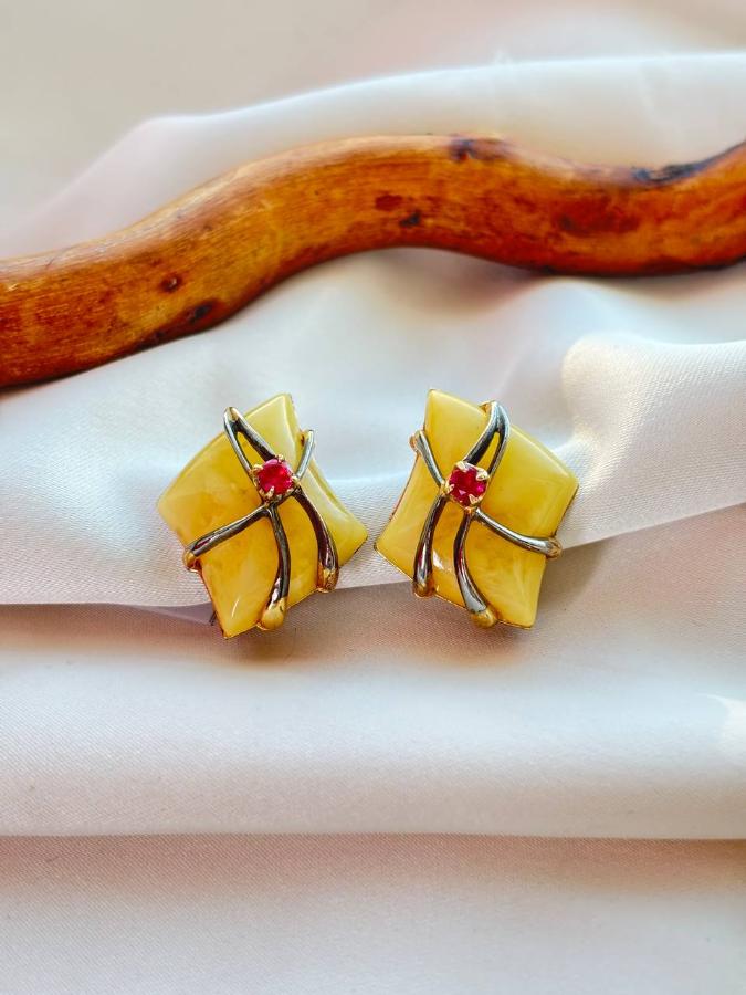 купить Серьги из серебра с янтарем , фото 2