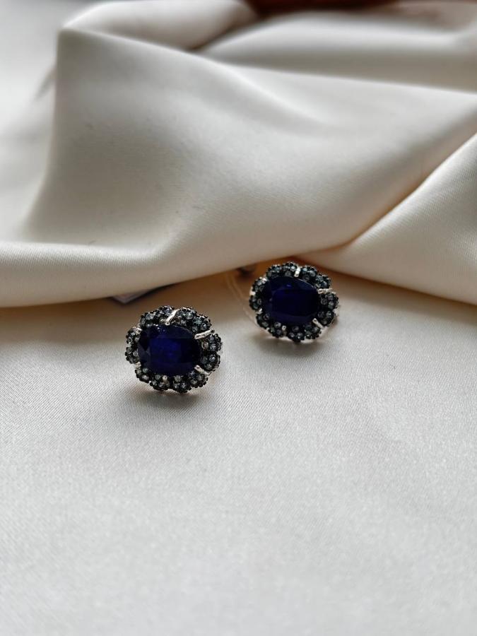 купить Серьги из серебра с сапфиром и танзанитом  , фото 3