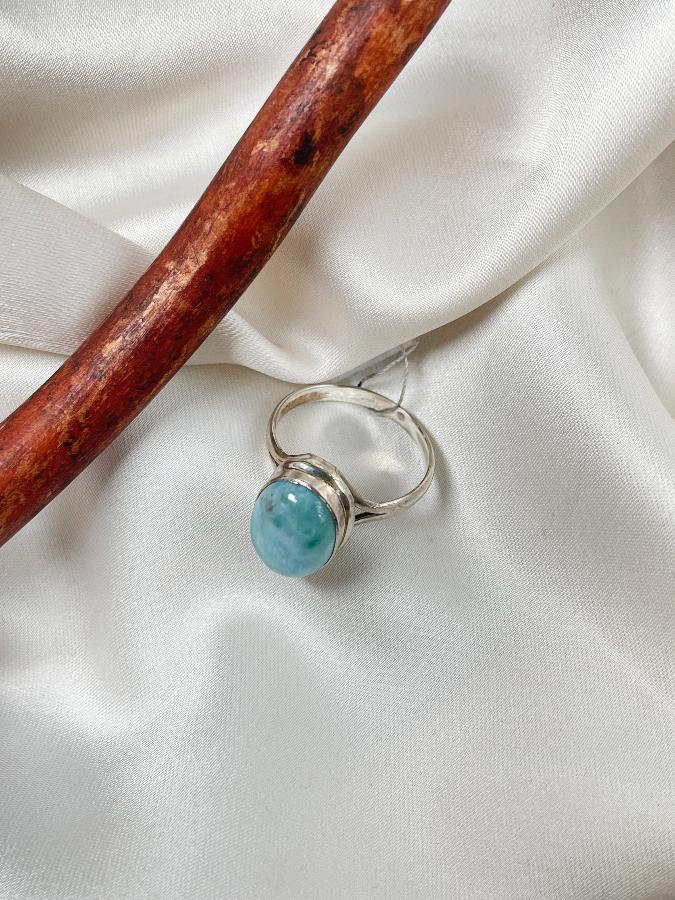 купить Кольцо из серебра с ларимаром, 18,5 размер  , фото 5