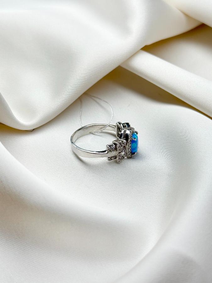 купить Кольцо из серебра с опалом (искусственный), 18,7 размер , фото 3