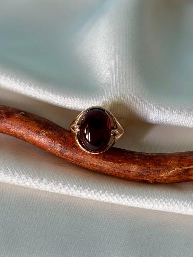 купить Кольцо из серебра с красным янтарем  , фото 2