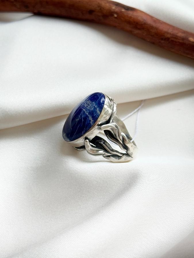 купить Кольцо из серебра с лазуритом,17 размер  , фото 2
