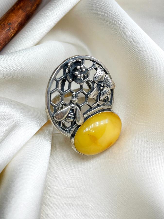 купить Кольцо из серебра с королевским янтарем,19,5 размер , фото 2