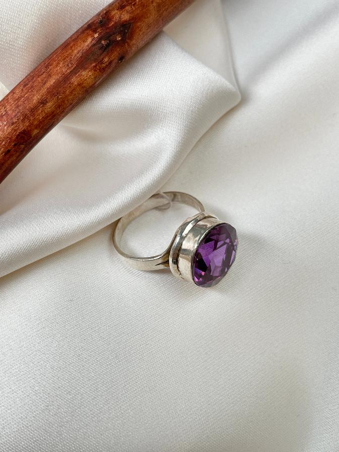 купить Кольцо из серебра с аметистом, 17,5 размер  , фото 3