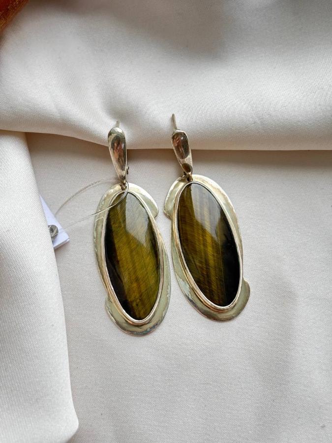 купить Серьги из серебра с тигровым глазом  , фото 2