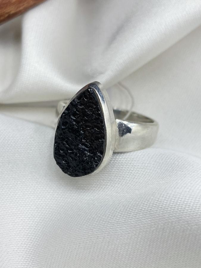 купить Кольцо из серебра с тектитом,18 размер , фото 1