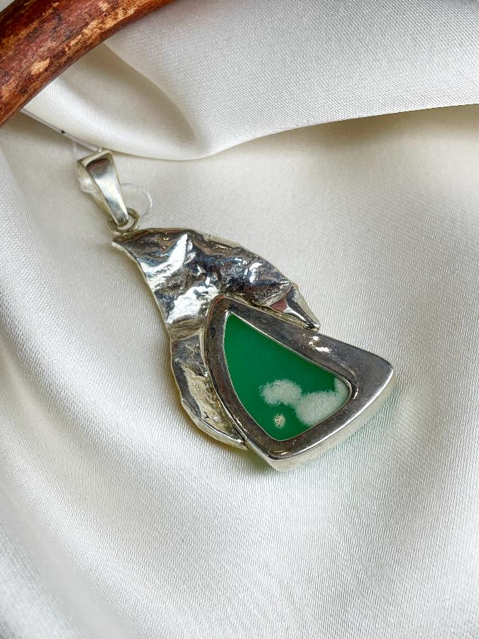 Кулон из серебра с хризопразом  U-3171, фото 4