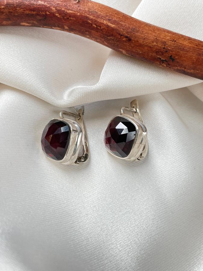 Серьги из серебра с гранатом  U-2251, фото 3