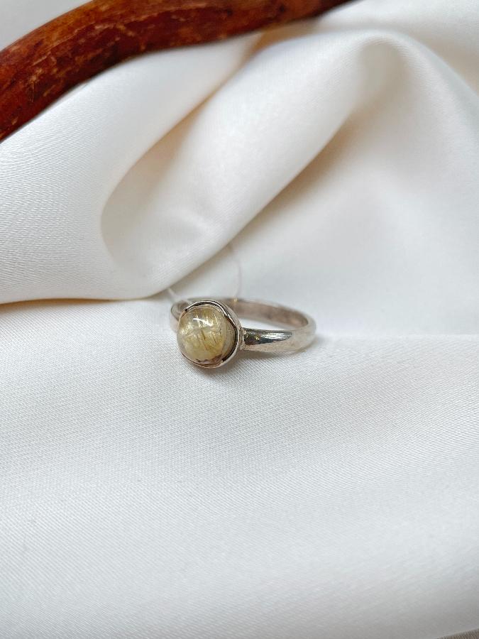 купить Кольцо из серебра с волосатиком,17,5 размер , фото 2