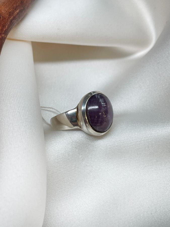 купить Кольцо из серебра с темным рубином,17 размер , фото 4