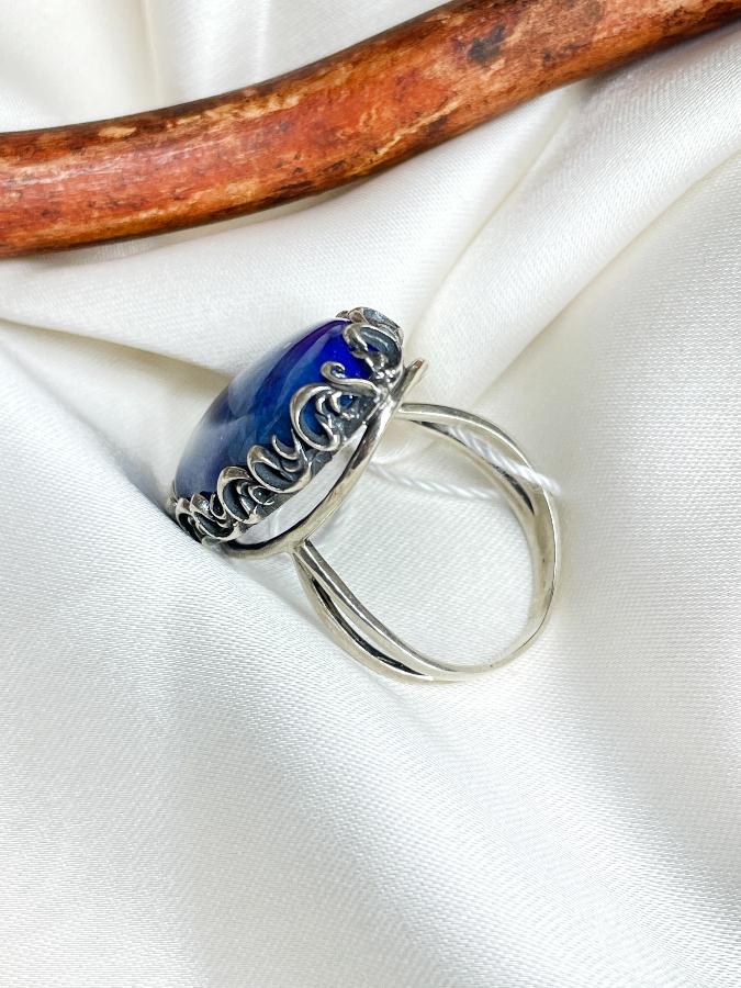 купить Кольцо из серебра с лазуритом,19 размер  , фото 5