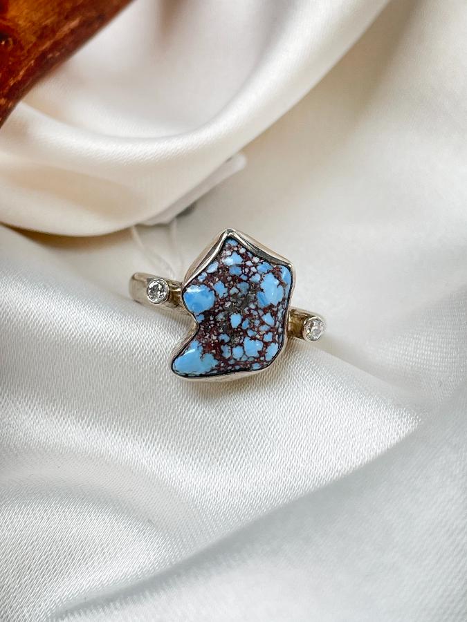 купить Кольцо из серебра с бирюзой, 16 размер  , фото 4