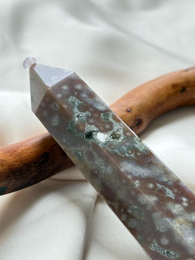 Столбик (обелиск) с яшмой, 9 х 2,5 см ST-0032, фото 2